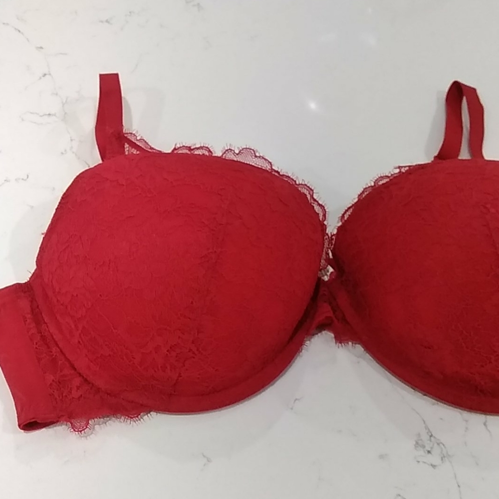 Red Lace Auden Padded Unwire Bra